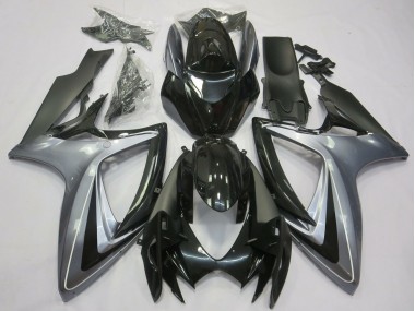 2006-2007 Silver Glossy Black Matte Black Suzuki GSXR 600 / GSXR 750 Motorcycle Fairings UK