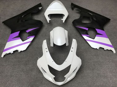 2004-2005 White Purple Matte Black Suzuki GSXR 600 / GSXR 750 Motorcycle Fairings UK