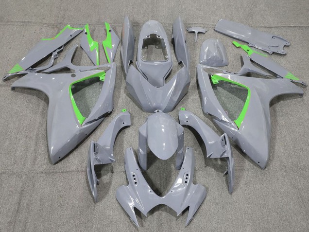 2006-2007 Nardo Grey and Green Trim Suzuki GSXR 600 / GSXR 750 Motorcycle Fairings UK