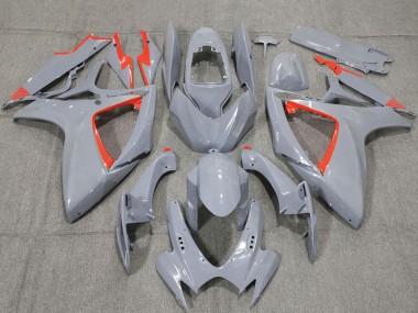 2006-2007 Nardo Grey and Red Trim Suzuki GSXR 600 / GSXR 750 Motorcycle Fairings UK