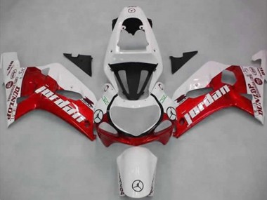 2001-2003 White Red Jordan Dunlop Suzuki GSXR 600 / GSXR 750 Motorcycle Fairings UK