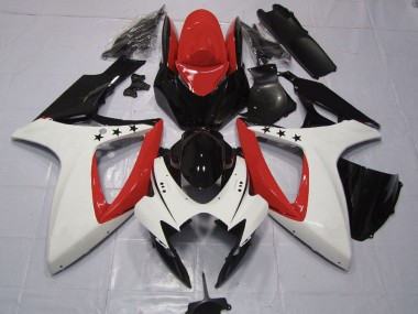 2006-2007 Red White Glossy Black Suzuki GSXR 600 / GSXR 750 Motorcycle Fairings UK