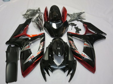 2006-2007 Red Glossy Black Suzuki GSXR 600 / GSXR 750 Motorcycle Fairings UK