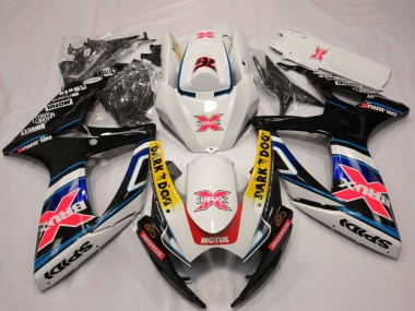 2006-2007 White Red Blue Yellow Dark Dog X 76 BRUX Suzuki GSXR 600 / GSXR 750 Motorcycle Fairings UK