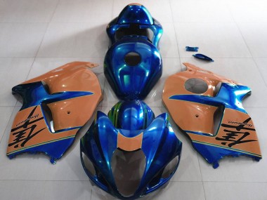 1997-2007 Glossy Blue and Desert Tan Suzuki GSXR 1300 Motorcycle Fairings UK