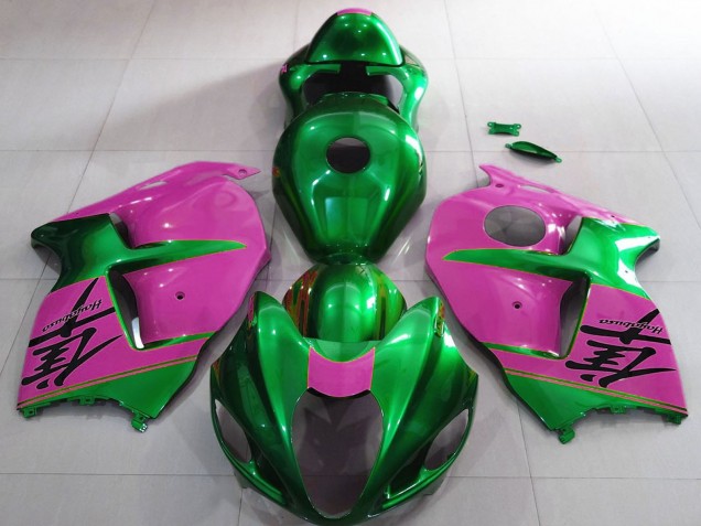 1997-2007 Glossy Green and Pink Suzuki GSXR 1300 Motorcycle Fairings UK