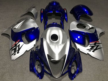 2008-2020 Glossy Silver and Blue Suzuki GSXR 1300 Motorcycle Fairings UK