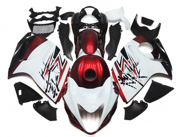 2008-2020 Glossy White Deep Red Suzuki GSXR 1300 Motorcycle Fairings UK
