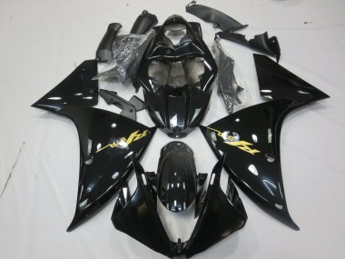 2009-2011 Glossy Black Gold Decal Yamaha R1 Motorcycle Fairings UK