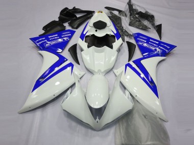 2012-2014 White Blue Yamaha R1 Motorcycle Fairings UK