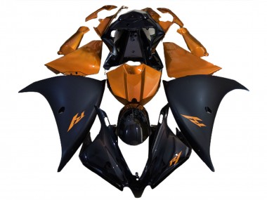2012-2014 Glossy Black Matte Black Orange Yamaha R1 Motorcycle Fairings UK