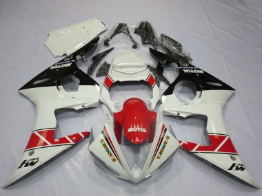 2005 White Red Glossy Black Motul Yamaha R6 Motorcycle Fairings UK