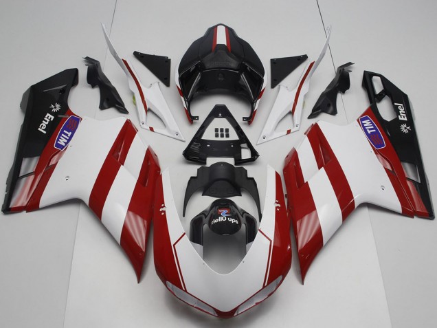 2007-2014 White Red Glossy Black Ducati 848 1098 1198 Motorcycle Fairing UK