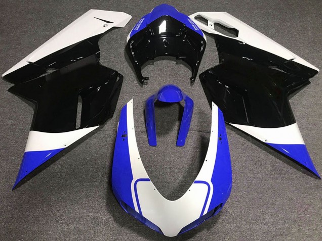 2007-2014 White Blue Glossy Black Ducati 848 1098 1198 Motorcycle Fairing UK