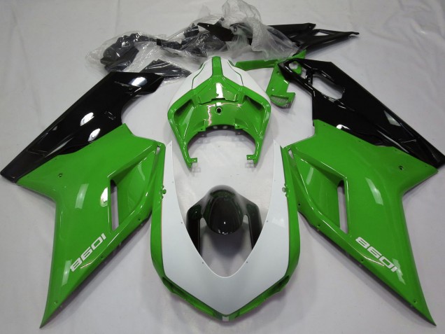 2007-2014 Green Black White Ducati 1098 Motorcycle Fairings UK