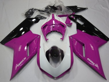 2007-2014 Pink White Glossy Black Ducati 1098 Motorcycle Fairings UK