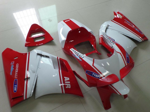 1993-2005 White Red Air Generali Tim Ducati 748 916 996 998 Motorcycle Fairings UK