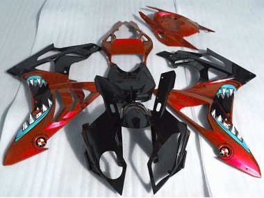 2017-2018 Red Glossy Black Shark BMW S1000RR Motorcycle Fairings UK