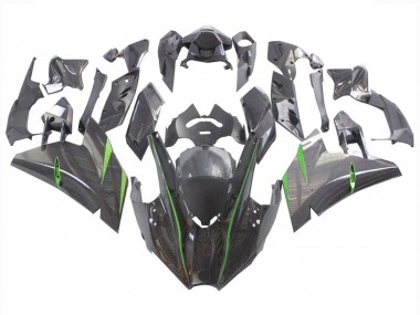 2015-2022 Black Carbon Fiber Green Kawasaki Ninja H2 Motorcycle Fairings UK
