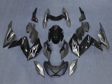 2015-2016 Glossy Black Silver Kawasaki Z250/Z300 Motorcycle Fairings UK