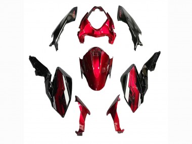 2018-2024 Candy Red Glossy Black Kawasaki Z400 Motorcycle Fairings UK