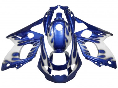 1996-2007 Blue White Silver Flame Yamaha YZF600R Thundercat Motorcycle Fairings UK