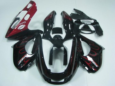 1997-2007 Black with Red Flame Yamaha YZF 1000R Thunderace Motorcycle Fairings UK