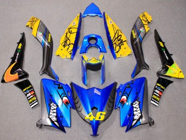 2012-2014 Blue Yellow Black Shark 46 Yamaha TMAX530 Motorcycle Fairings UK