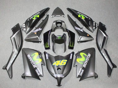 2012-2014 Matte Grey Yellow Semakin Didepan ENEOS Yamalube MoviStar 46 Yamaha TMAX530 Motorcycle Fairings UK