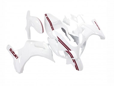 2003-2013 White with Dark Red Lines Suzuki SV650 Motorcycle Fairings UK