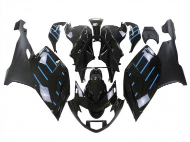 2005-2010 Glossy Black Matte Black Blue Lines BMW K1200S Motorcycle Fairings UK
