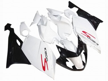 2005-2010 White Glossy Black BMW K1200S Motorcycle Fairings UK