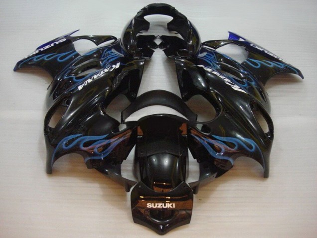 2004-2006 Glossy Black Blue Flame Suzuki GSX600F/GSX750F Motorcycle Fairings UK