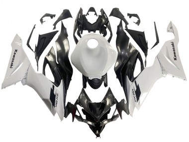 2019-2022 White Black Carbon Fiber Kawasaki ZX6R Motorcycle Fairings UK