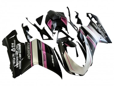 2007-2014 White Pink Glossy Black Connie Ducati 848 Motorcycle Fairings UK