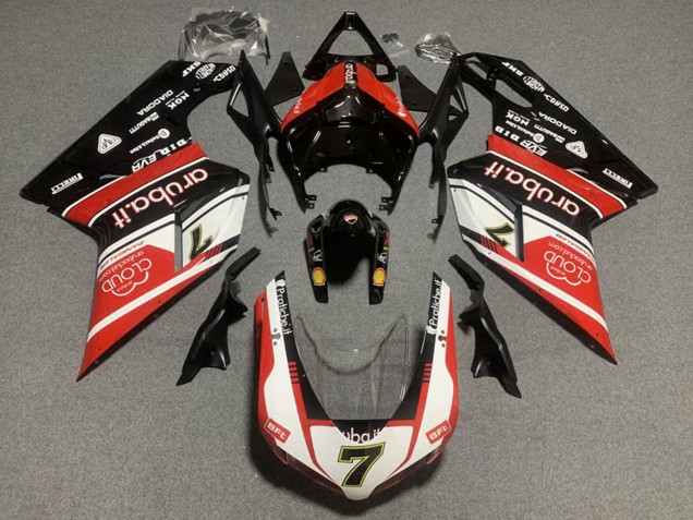2007-2014 White Red Glossy Black Ducati 848/1098/1198 Motorcycle Fairing Kits UK