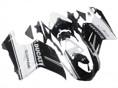 2007-2014 White Glossy Black Corse Ducati 848/1098/1198 Motorcycle Fairings UK