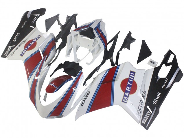 2007-2014 White Red Blue Glossy Black Martini Ducati 1098 Motorcycle Fairings UK