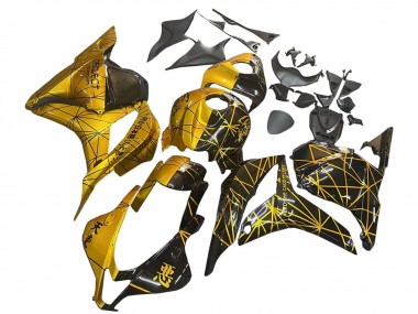 2009-2012 Glod Glossy Black Honda CBR600RR Motorcycle Fairings UK