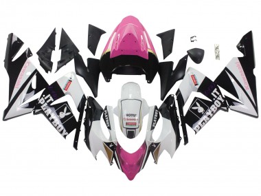 2004-2005 Black Pink White Playboy Motul Kawasaki ZX10R Motorcycle Fairings UK
