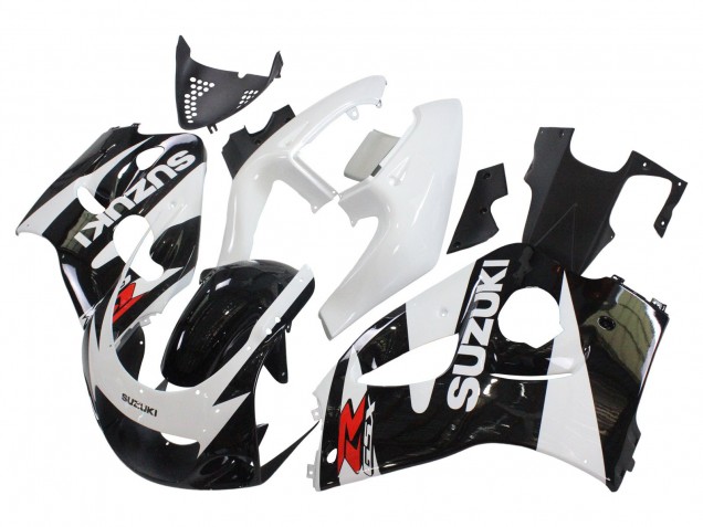 1996-2000 Black White Suzuki GSXR 600 / GSXR 750 Motorcycle Fairings UK