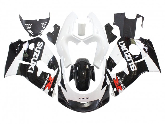 1996-2000 Black White Suzuki GSXR 600 / GSXR 750 Motorcycle Fairings UK