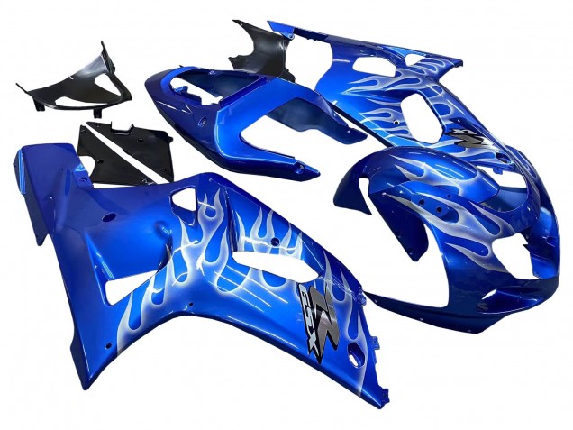 2001-2003 Blue with White Flame Suzuki GSXR 600 / GSXR 750 Motorcycle Fairings UK