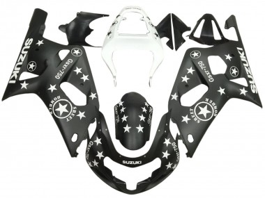 2001-2003 Glossy Black White Star Suzuki GSXR 600 / GSXR 750 Motorcycle Fairings UK
