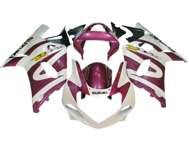 2001-2003 White Pink Yellow Suzuki GSXR 600 / GSXR 750 Motorcycle Fairings UK