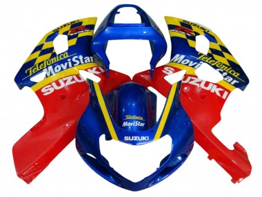 2001-2003 Blue Red Yellow Suzuki GSXR 600 / GSXR 750 Motorcycle Fairings UK
