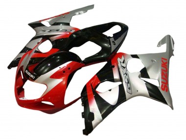 2001-2003 Silver Red Glossy Black Suzuki GSXR 600 / GSXR 750 Motorcycle Fairing Kits UK