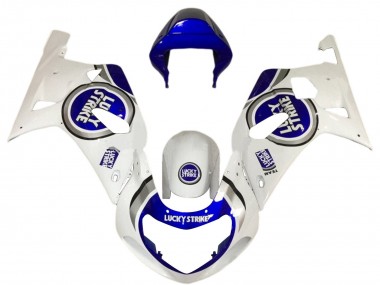 2001-2003 White Blue Lucky Strike Suzuki GSXR 600 / GSXR 750 Motorcycle Fairings UK