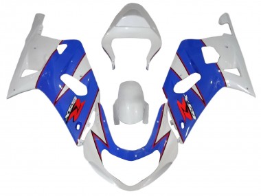 2001-2003 White Blue Red Suzuki GSXR 600 / GSXR 750 Motorcycle Fairings UK