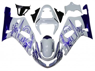 2001-2003 White Blue Corona Alstare Suzuki GSXR 600 / GSXR 750 Motorcycle Fairings UK